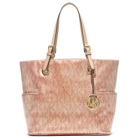 michael kors rose gold pink tote weekender
